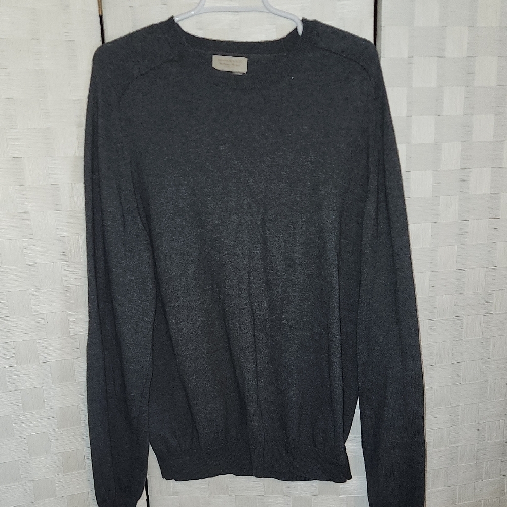 Banana Republic Dark Gray Crewneck Cotton Cashmere Blend Mens Sweater SZ L